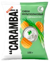 Изображение товара Снеки мультизлаковые Caramba! со вкусом сметаны и лука, 100 г