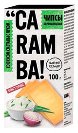 Изображение товара Чипсы картофельные Caramba! со вкусом сметаны и лука, 100 г