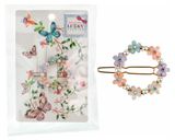 Изображение товара Заколка для волос Lukky круглая с жемчужинами и цветочками, 1 шт