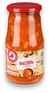 Изображение товара Фасоль белая АШАН Красная птица с лесными грибами, 530 г