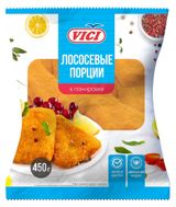 Изображение товара Котлеты Лососевые порции VICI из рыбного фарша горбуши и лосося в панировке замороженные, 450 г