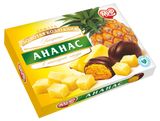 Изображение товара Конфеты «Мир» в шоколадной глазури с начинкой из сухофруктов Ананас, 160 г