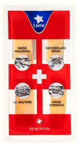 Изображение товара Сыр ассорти Laime 4 сыра (Маасдам, Швейцарский Свисс, Грюйер, Чеддар Свисс) Швейцария, 160 г