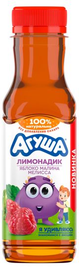 Изображение товара Лимонадик негазированный «Агуша» для детей с соком фруктов и ягод натуральный без сахара с 3 лет, 300 мл