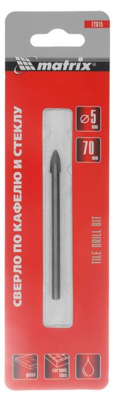 Изображение товара Сверло по керамической плитке и стеклу MATRIX 5 мм
