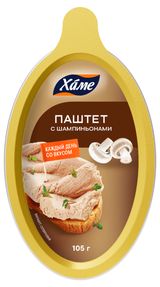 Изображение товара Паштет «Хаме» с консервированными шампиньонами, 105 г