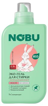 Изображение товара Гель для стирки NOBU 2 в 1 Delicate с кондиционером для деликатных тканей,  1 л