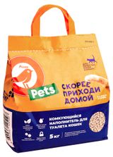 Изображение товара Наполнитель для кошачьего туалета АШАН Красная птица комкующийся, 5 кг