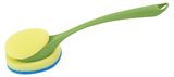 Изображение товара Щетка с губкой для посуды Spin&Clean 300 х 95 х 50 мм фисташка