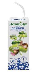 Изображение товара Сливки ультрапастеризованные стерилизованные питьевые «Летний Луг» с трубочкой обезжиренные 10% БЗМЖ, 200 мл