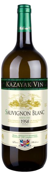Изображение товара Вино Kazayak Vin Sauvignon Blanc белое сухое Молдова, 1,5 л
