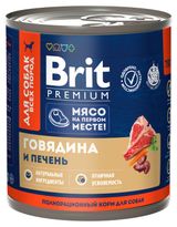 Изображение товара Влажный корм для собак Brit Premium говядина и печень, 750 г