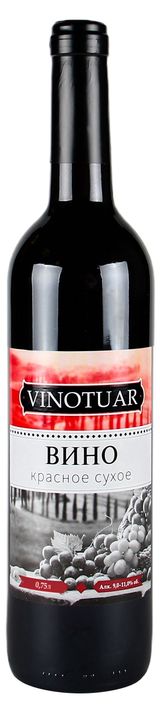 Изображение товара Вино Vinotuar красное сухое Россия, 0,75 л