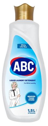 Изображение товара Жидкое моющее средство ABC для белого белья, 1,5 л