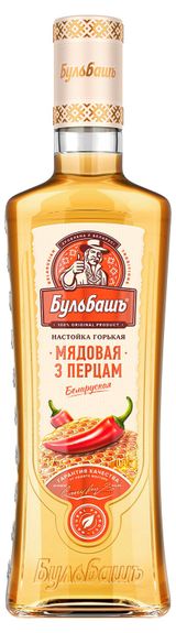 Изображение товара Настойка «Бульбашъ» Мядовая 3 перцас Беларусь, 0,5 л
