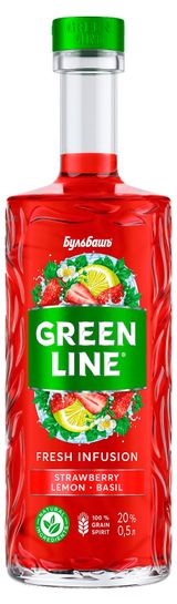 Изображение товара Настойка «Бульбашъ» Green Line клубника лимон базилик Беларусь, 0,5 л
