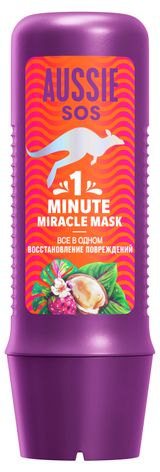 Изображение товара Маска для волос Aussie SOS 1 Minute Miracle восстановление повреждений Франция, 225 мл
