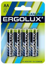 Изображение товара Батарейка алкалиновая Ergolux АА, 4 шт