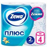 Изображение товара Туалетная бумага Zewa Плюс Свежесть океана, 2 слоя, 4 рулона