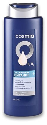 Изображение товара Шампунь для волос питающий и увлажняющий Cosmia Пантенол и витамин Е, 400 мл