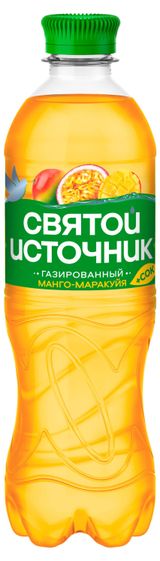 Изображение товара Вода питьевая «Святой Источник» газированная с соком манго, 500 мл