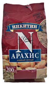 Изображение товара Арахис очищенный «Никитин» жареный соленый, 200 г