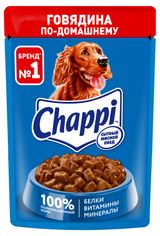 Изображение товара Влажный корм для взрослых собак Chappi Говядина по-домашнему, 85 г