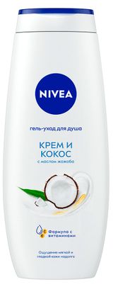 Изображение товара Гель-уход для душа NIVEA Крем и кокос увлажняющий с маслом жожоба и ароматом кокоса, 500 мл