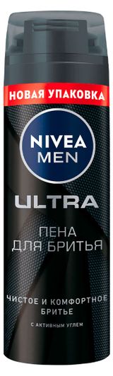 Изображение товара Пена для бритья NIVEA MEN Ultra с активным углем, 200 мл