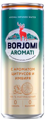 Изображение товара Вода питьевая Borjomi Flavored с экстрактами цитрусов и корня имбиря, 330 мл