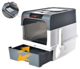 Изображение товара Туалет для кошек с лопаткой бело-серый, 47,5х34,5х36 см