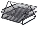 Изображение товара Лоток для бумаги АШАН Красная птица горизонтальный 2 отделения черный, 35×27,4×18,5 см