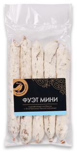Изображение товара Колбаски сыровяленые полусухие АШАН Золотая птица Фуэт мини с благородной белой плесенью, 150 г