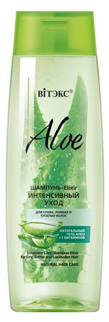 Изображение товара Шампунь-Elixir «Витэкс» Aloe +7 Интенсивный уход для сухих ломких и тусклых волос, 400 мл