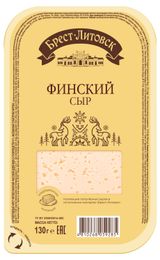 Изображение товара Сыр полутвердый Финский «Брест-Литовск» нарезка 45% БЗМЖ Беларусь, 130 г