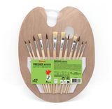 Изображение товара Набор для рисования АШАН Красная птица, кисти, палитра 13 предметов