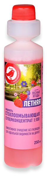 Изображение товара Жидкость стеклоомывающая АШАН Красная птица суперконцентрат с ароматом лесных ягод, 250 мл