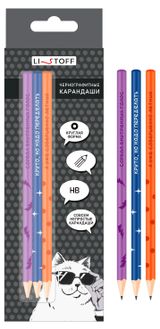 Изображение товара Набор чернографитовых карандашей Listoff Позитив HB, 3 шт