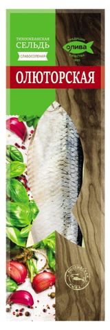 Изображение товара Сельдь слабосоленая неразделанная «Олива» Олюторская, ~ 300 г