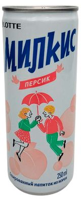 Изображение товара Напиток газированный Lotte Milkis со вкусом персика Корея, 250 мл