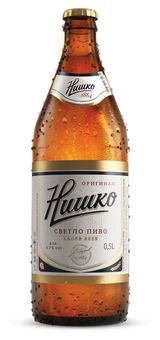 Изображение товара Пиво светлое «Нишко» фильтрованное пастеризованное 4,7%, 500 мл