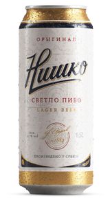Изображение товара Пиво светлое «Нишко» фильтрованное пастеризованное 4,7%, 500 мл