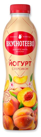 Изображение товара Йогурт питьевой «Вкуснотеево» персик 2,7% БЗМЖ, 280 г