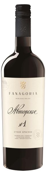 Изображение товара Вино Fanagoria Авторское №1 красное сухое Россия, 0,75 л