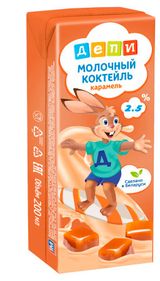 Изображение товара Коктейль молочный детский «Депи» карамель 2,5% Беларусь, 210 г