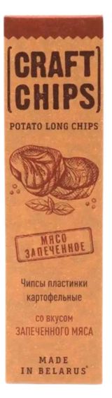 Изображение товара Чипсы картофельные «Онега» Крафтовые пластинки со вкусом запеченного мяса, 90 г