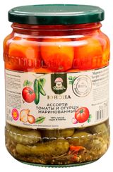 Изображение товара Ассорти томаты и огурцы «Юнона» маринованные, 700 г