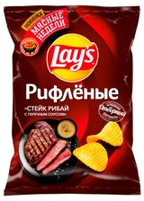 Изображение товара Чипсы картофельные Lay's Рибай с перечным соусом, 140 г