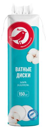Изображение товара Ватные диски АШАН Красная птица, 150 шт