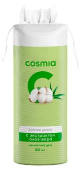 Изображение товара Ватные диски Cosmia овальные с экстрактом алоэ-вера, 80 шт